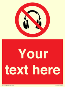 Custom No Headphones Sign